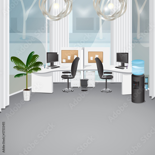 Modern Office - Vector Illustration, Graphic Design