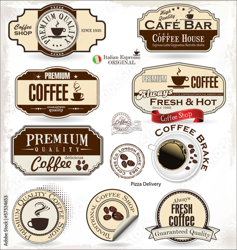 Coffee badge and labels