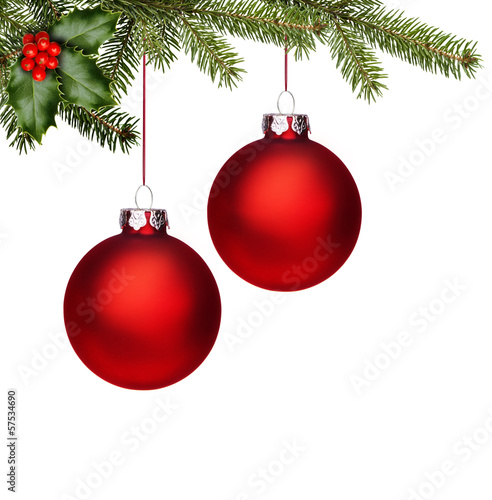 Rote Weihnachtskugeln