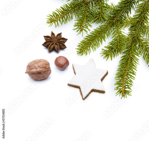Zimtstern und Nüsse