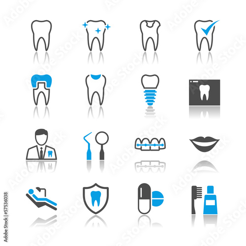 Dental icons reflection theme