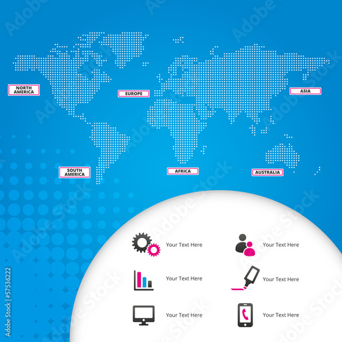 Wallpaper Mural World Map with Icons Torontodigital.ca