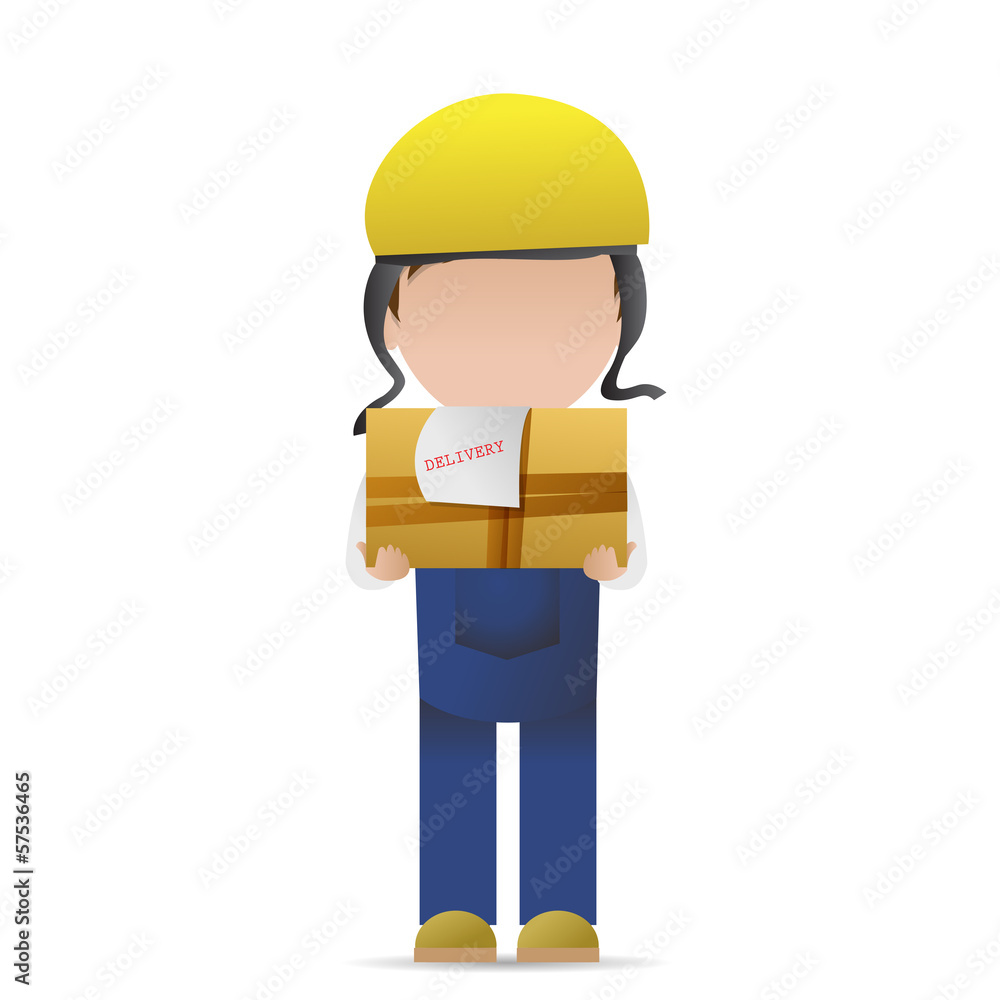 Very Detailed Drawn Transport Worker - Isolated On White Very Detailed Drawn Transport Worker - Isolated On White
