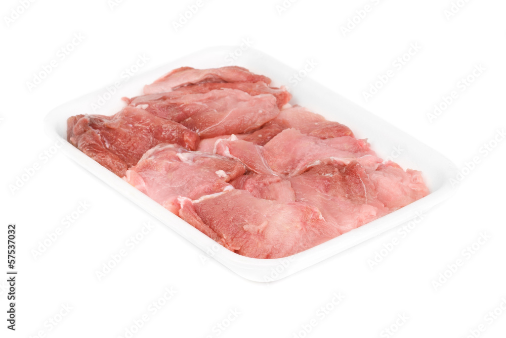 Raw meat isolated on white background