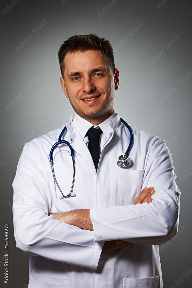 Medical doctor with stethoscope portrait