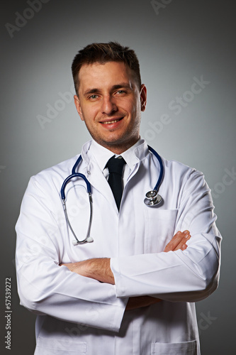Medical doctor with stethoscope portrait