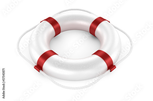 Billede på lærred Life preserver isolated on white