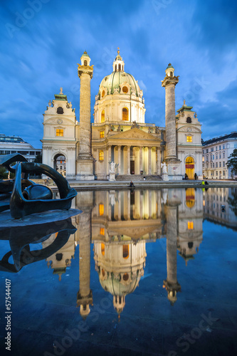 Baroque church Karlskirche in Vienna Austria