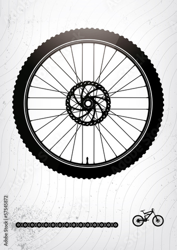 Bicycle wheel. Poster template