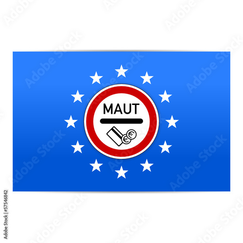 fahne europa maut-schild I