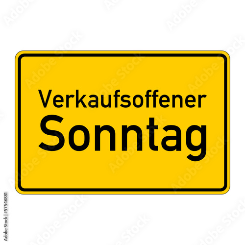 ortsschild verkaufsoffener sonntag II