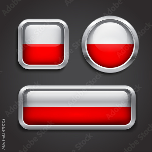 Free Download Poland  flag glass buttons - GFXLoad