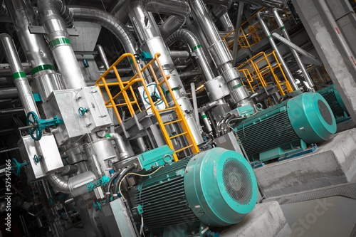 Obraz na plátně pipes in a modern thermal power station