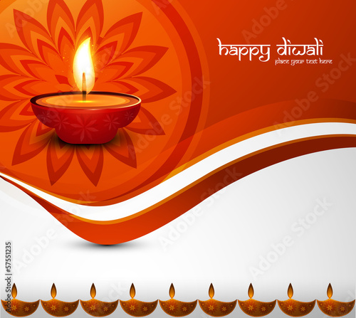 vector hindu happy diwali festival colorful wave decoration cele