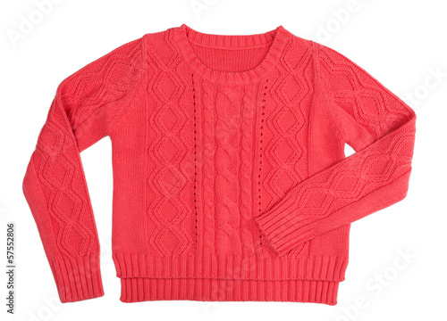 Red knitted sweater