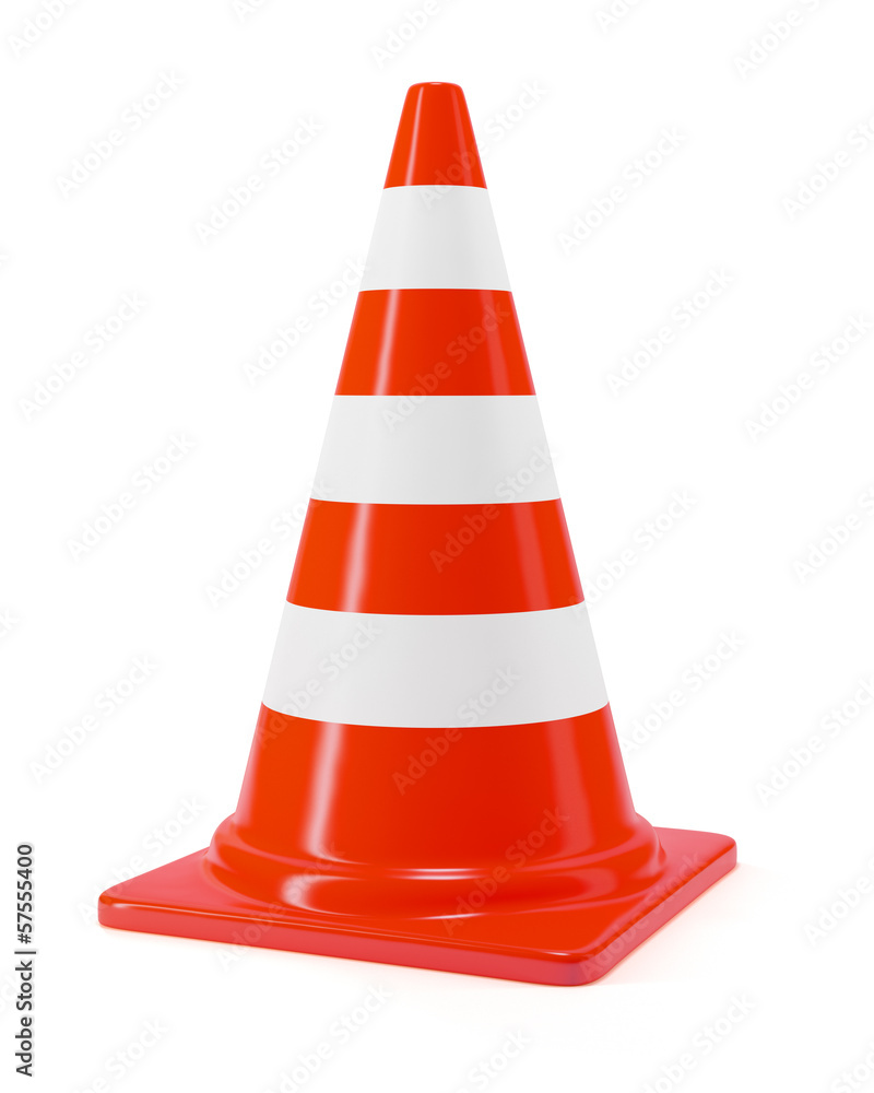 Traffic cone sign on white background Traffic cone sign on white background