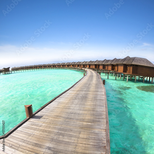 water Villa on piles .maldives © Tom Wang