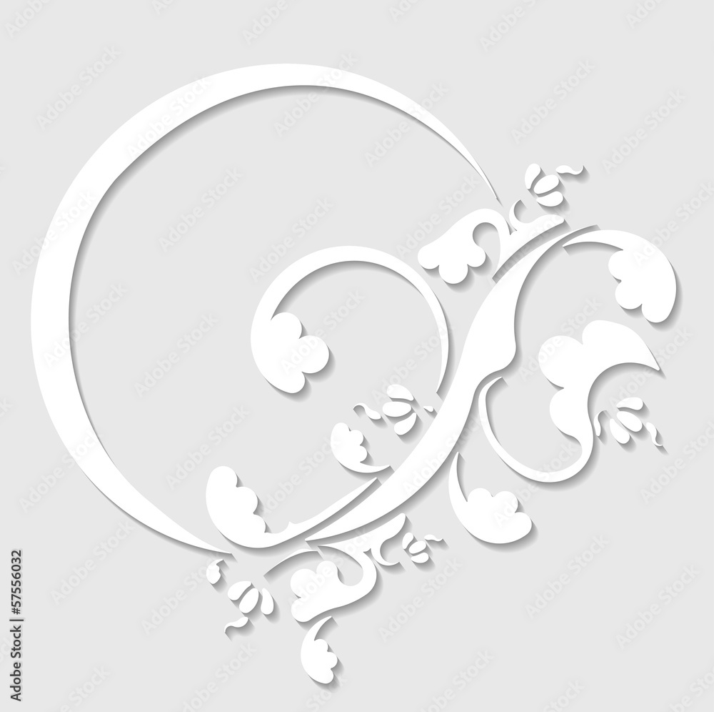 Paper oval frame in cut of paper style Paper oval frame in cut of paper style