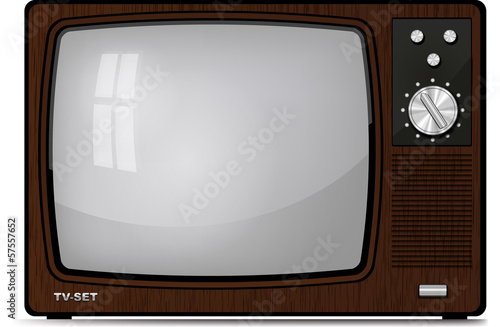 Realistic vintage TV. Illustration on white background for desig