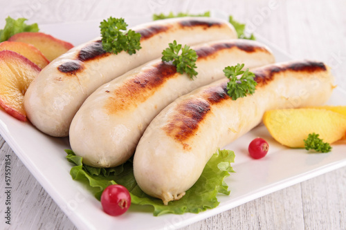 Foto white pudding and apple