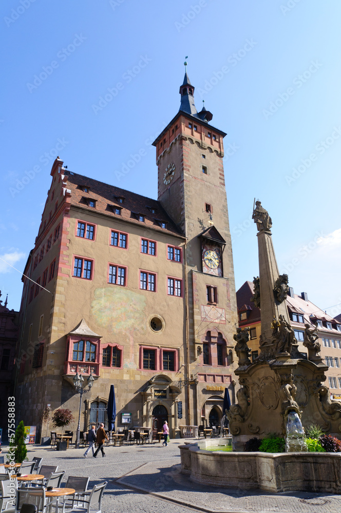 The City Hall of Würzburg in Bavaria, Germany