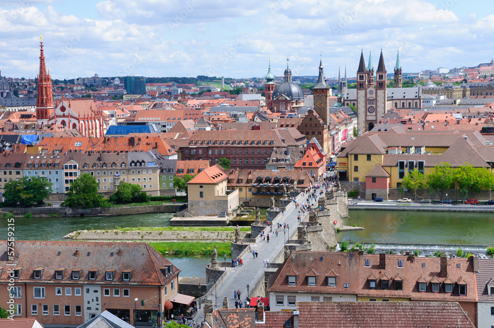 Obraz premium The City of Würzburg in Germany