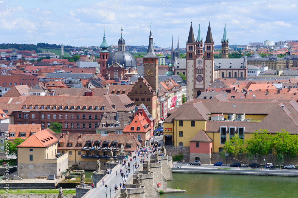 Obraz premium The City of Würzburg in Germany