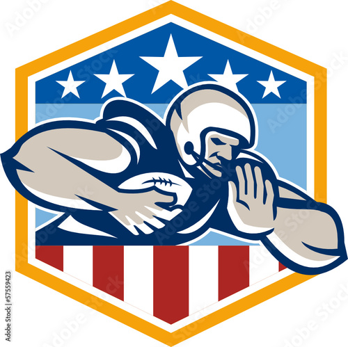 American Football Running Back Fend-Off Crest