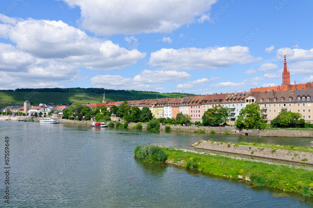 The City of Würzburg and the Main river