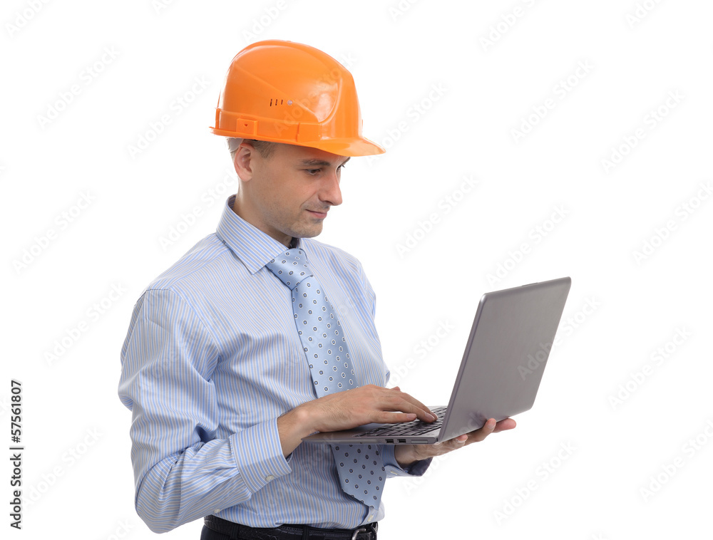 Young engineer with a laptop Young engineer with a laptop