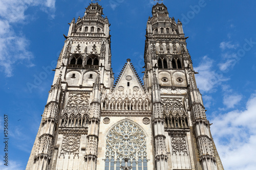 Gothic cathedral of Saint Gatien in Tours, Loire Valley France