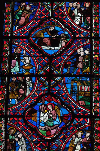 Stained glass windows of Saint Gatien cathedral in Tours