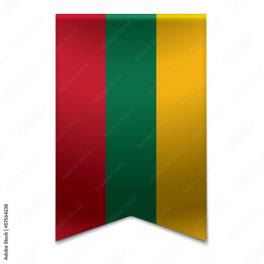 Ribbon banner - lithuanian flag