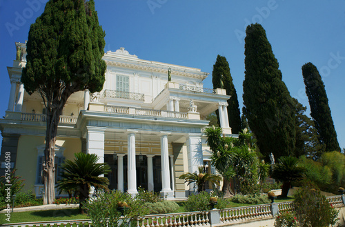 Front of the palace Achilleon, island of Corfu, Greece. photo