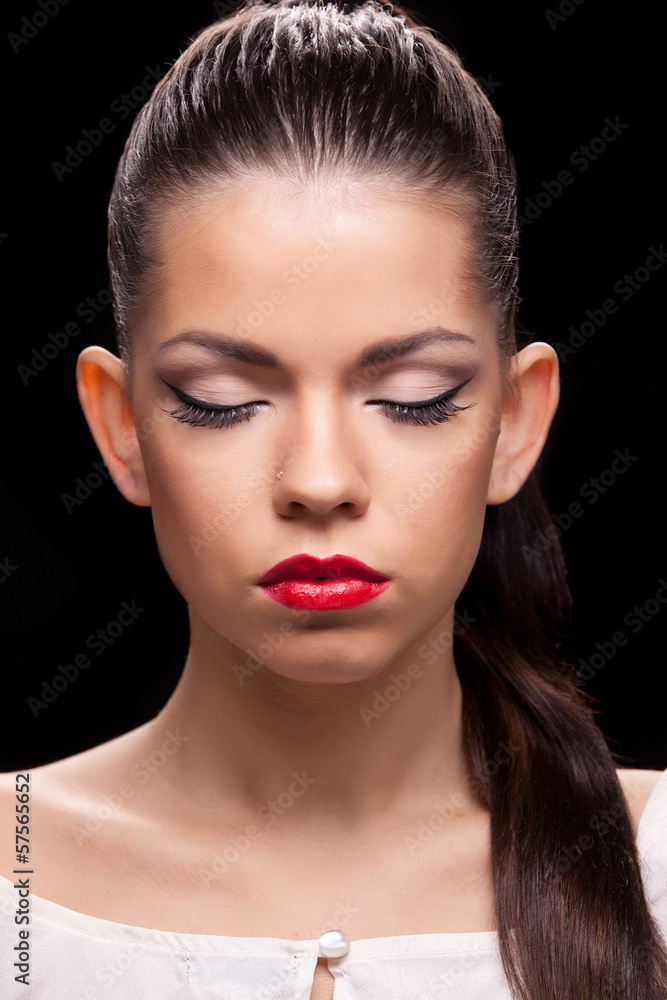 Closeup portrait of a beutiful woman Closeup portrait of a beutiful woman