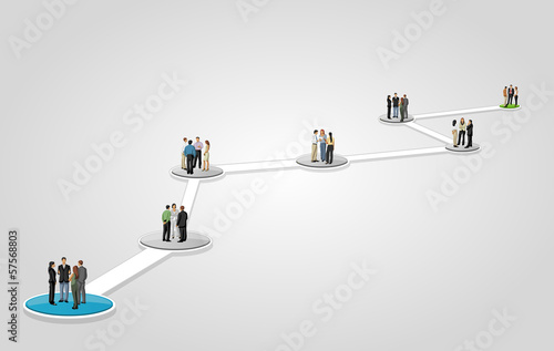 Template for brochure with business people on work flow