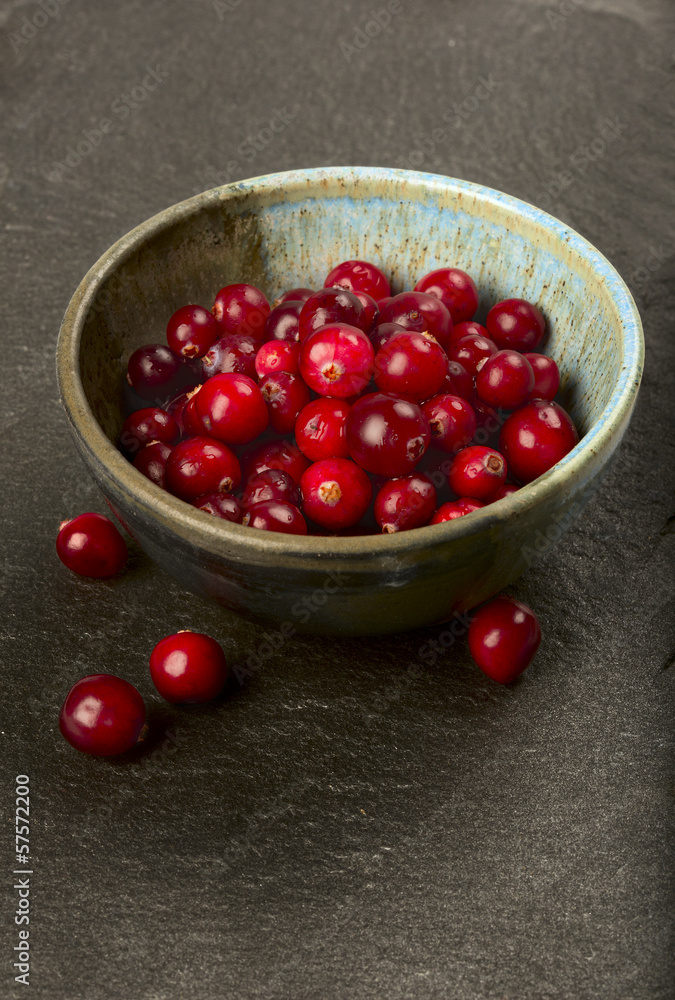 Bowl full of fresh ripe cranberries. Bowl full of fresh ripe cranberries.