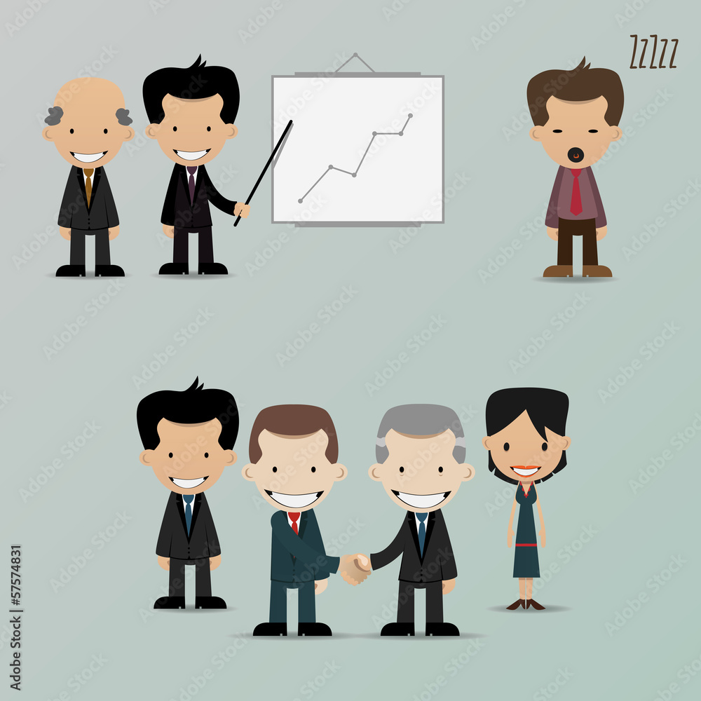 Group of cartoon business people Group of cartoon business people