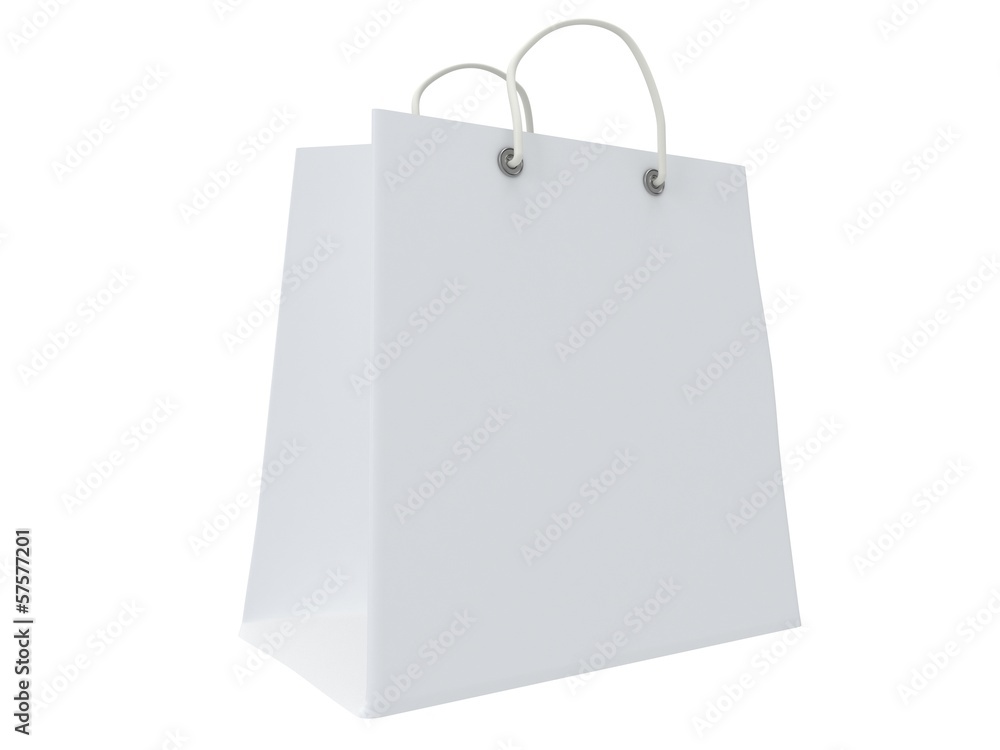 Classic white shopping bag (3d render) Classic white shopping bag (3d render)
