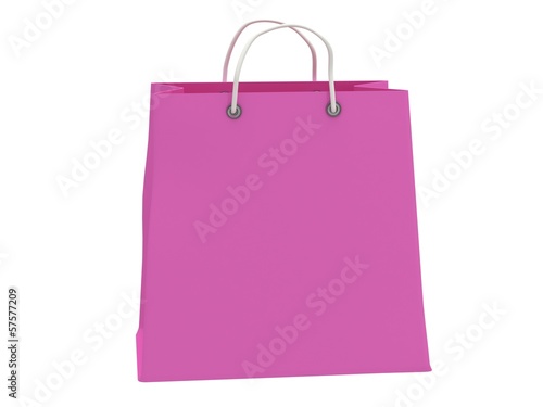 Classic pink shopping bag (3d render)