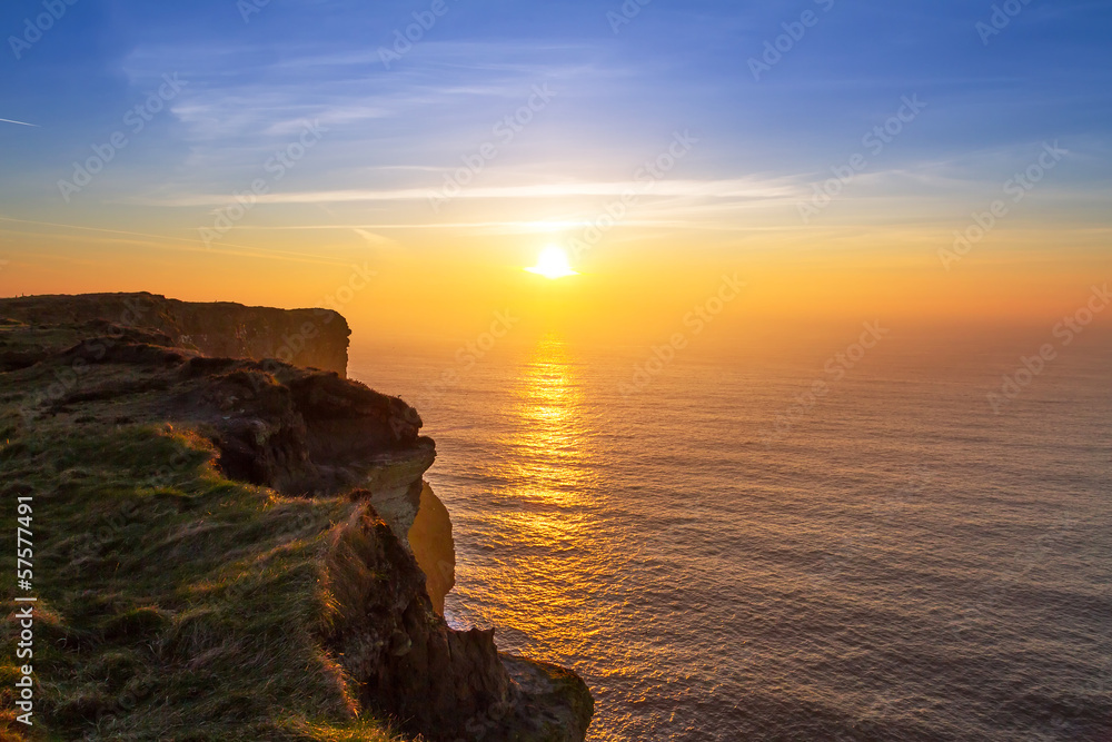 Fototapeta Cliffs of Moher at sunset in Co. Clare, Ireland