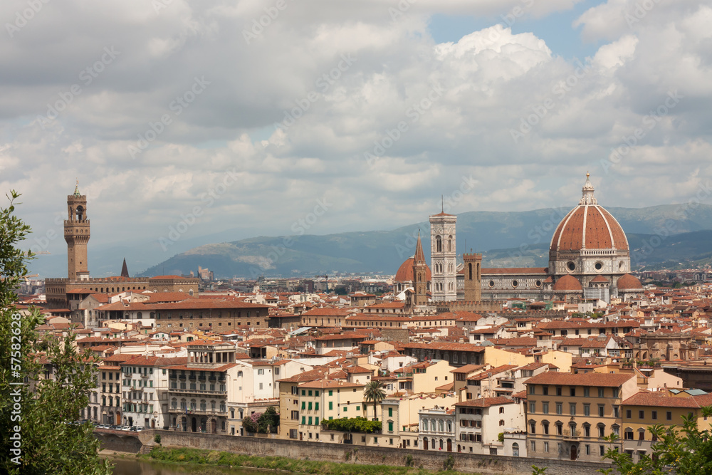 Florence - Basilica di Santa Maria del Fiori with Tower of Campa
