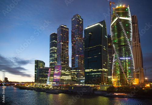 Moscow International Business Center in the evening