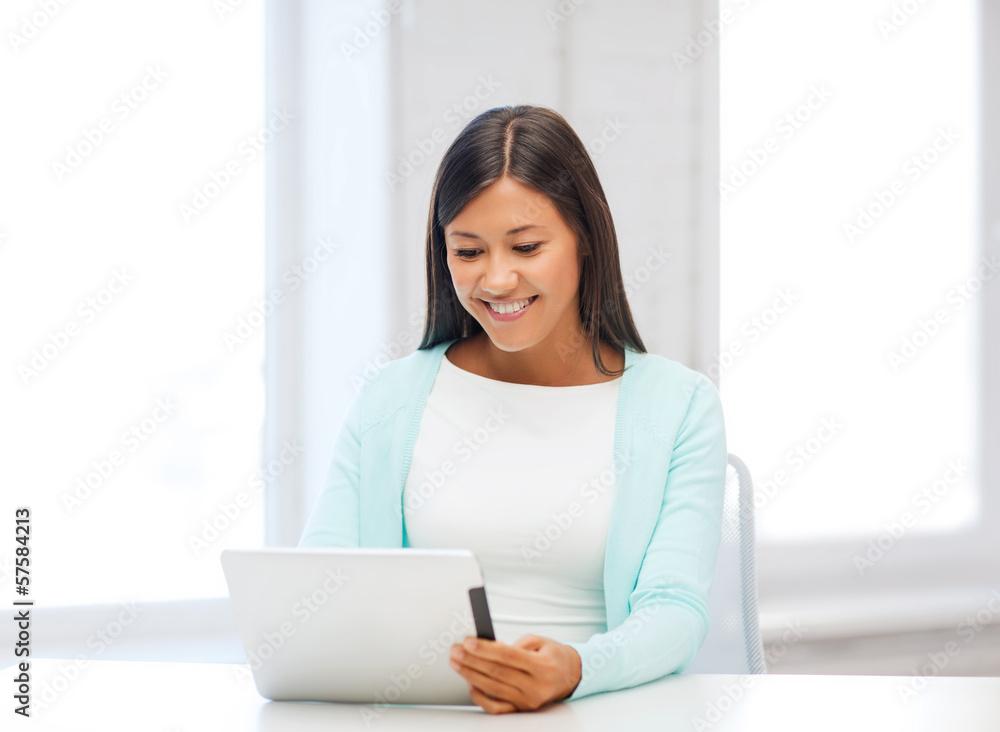 businesswoman or student with tablet pc businesswoman or student with tablet pc