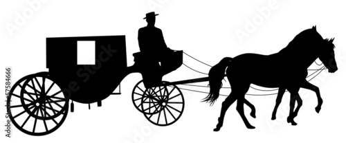 Horse put to a cart
