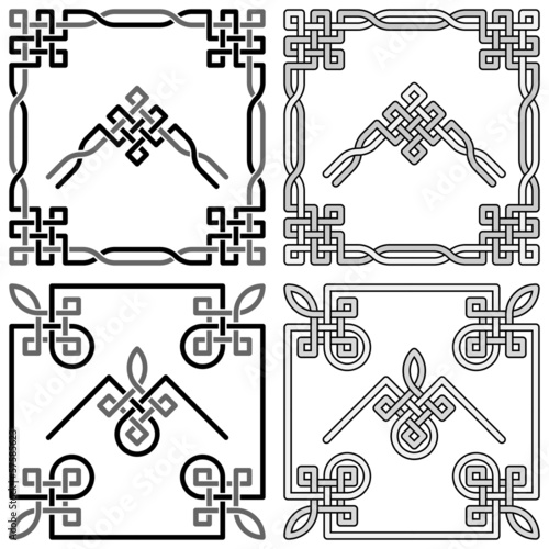 Celtic knot corners patterns 1