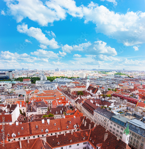 Photography Red roofs of the houses in Vienna