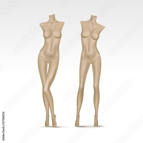 Vector Isolated Female Mannequin