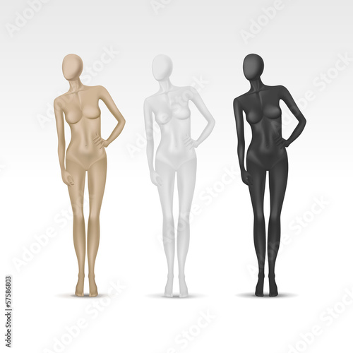 Vector Isolated Female Mannequin