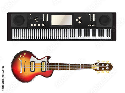 Electric guitar and synthesizer